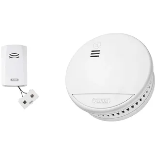 ABUS Wassermelder HSWM10000 & Rauchmelder RWM90 - mit austauschbarer 5-Jahres-Batterie - DIN EN14604 Zertifiziert - für Wohnräume geeignet - 85 dB Alarmlautstärke - Weiß