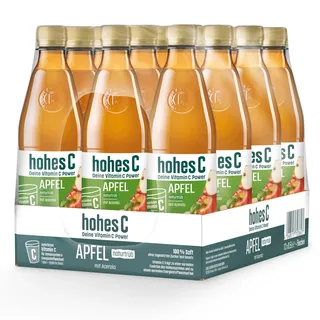 hohes C Apfel naturtrüb (12 x 0,5l), 100% Saft, Apfelsaft, Vitamin C, ohne Zuckerzusatz laut Gesetz, vegan