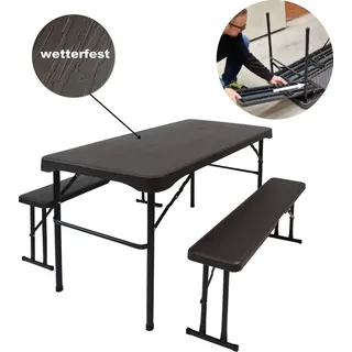 Trutzholm Bierzeltgarnitur 3-tlg. Länge 107 cm Festzeltgarnitur Gartenmöbel Grau