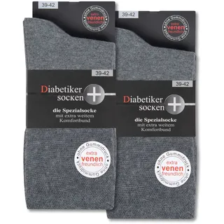 Diabetiker Socken ohne Gummi & Naht aus 97% Baumwolle für Damen und Herren 6 Pk