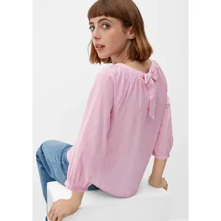s.Oliver Kurzarmbluse Bluse Streifenbluse aus Viskosemix rosa