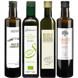 Probierpaket «Feinkost-Olivenöl» 4 x 1 Fl. Olivenöl à 50 cl (= 2 Liter), Bio Probierpakete