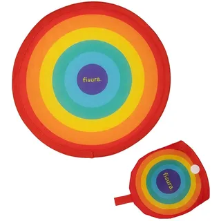 FISURA – Runder faltbarer Fächer. Original faltbarer Handventilator. Faltbares Frisbee. Tragbarer Fächer für Partys. 20 zentimeter. (Regenbogen, 1 Stück) - Einheitsgröße