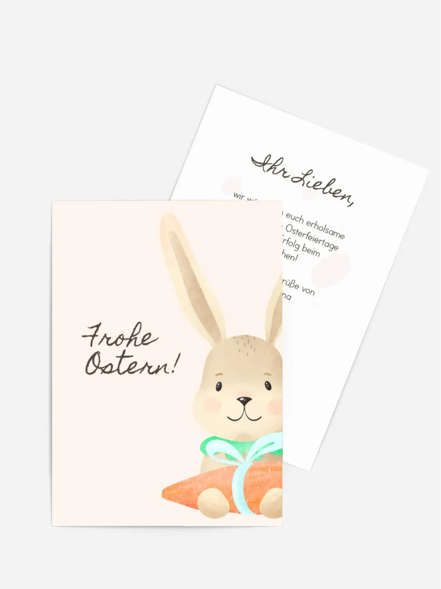 Osterkarte selbst gestalten mit Spruch und Fotos im Onlinedesigner bei Meine-Kartenmanufaktur.de