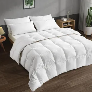 BedStory Daunendecke 155x220, Ganzjahres Bettdecke mit 1535g Daunen und Federn Füllung, 100% Bauwolle Daunendecke 450gsm, Oeko-TEX und RDS Zertifiziert