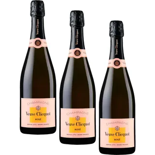 Veuve Clicquot Rosé Champagner, 0,75L (Packung mit 3)