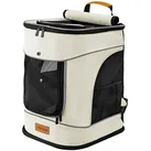 Haustierrucksack bis 20 kg verstellbare Gurte faltbar Kurzleine Haustier Tragetasche Katze Hund Rucksack Beige