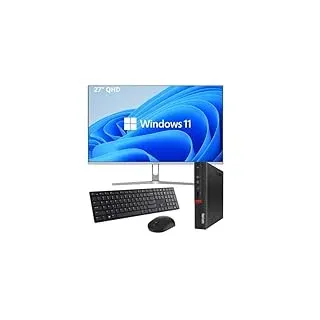 Lenovo Fester PC mit kompletter Station | Intel Core i7-8700T, 32 GB RAM, SSD 1 TB, Monitor 32 Zoll / 27 Zoll | kabellose Tastatur und Maus | WLAN, HDMI | Windows 11 Pro + Office 2021 PC (PC + 27 Zoll
