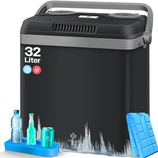 Kesser KESSER® 32 L Kühlbox 12V, 230V Stecker, Mini-Kühlschrank, Thermoelektrische Warmhaltebox