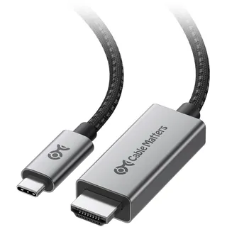Cable Matters 48Gbps USB C auf HDMI 2.1 Kabel (USB C HDMI Kabel) 1,8m für 8K 60Hz/4K 120Hz und HDR - kompatibel mit USB4 und Thunderbolt 4/3 Port - (maximale Auflösung auf jedem Mac beträgt 4K@60Hz)