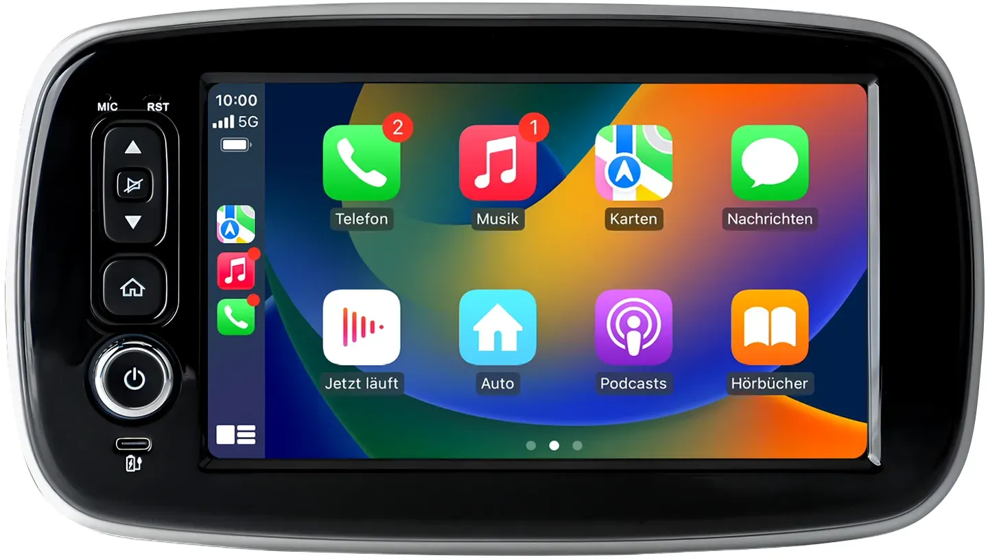 Junsun Radio für Smart 453 Fortwo Forfour CarPlay Android Auto Navi RDS - 2+64GB - OEM mit kleinem Display - Standard