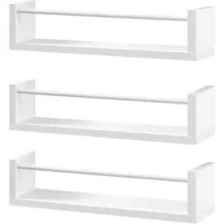 Woltu Wandregal, Weiß, Holzwerkstoff, Rechteckig, 40x12x10 cm, Wohnzimmer, Regale Wandregale
