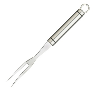 KitchenCraft Professional Fleischgabel, Edelstahl, kurzer ovaler Griff, spülmaschinenfest, Silber, 25cm Länge, 1 Stück