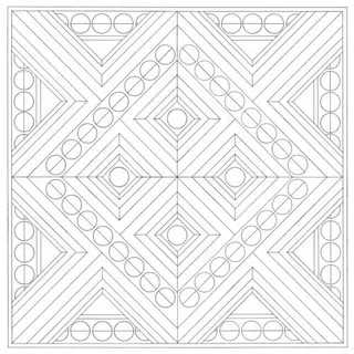 H Dupont 3x Seidentuch 100% Seide - 90x90cm Symmetrie - Weiß DUPCARPW154C