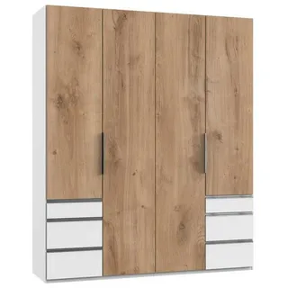 Level 200 x 236 x 58 cm Plankeneiche Nachbildung/weiß mit Schubladen
