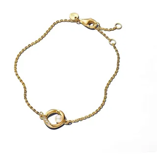 Pandora 563830C01 Damen-Armband mit Perle Goldfarben, 18 cm