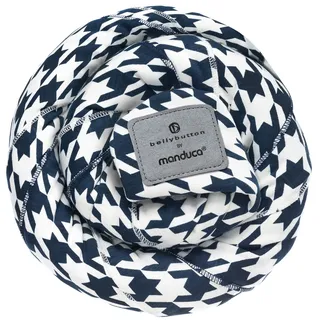 Manduca Babytragetuch - Elastische Babytrage für Neugeborene von der Geburt bis zu 15 kg - Bio-Baumwolle - GOTS zertifiziert,Pepita Navy