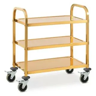 Royal-Catering Servierwagen RCSW 2.1G, Edelstahl, 3 Etagen, Tragkraft 240kg, (B/H/T) 39 x 84 x 74cm