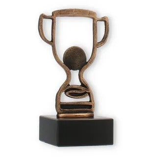 Pokal Konturfigur Pokal altgold auf schwarzem Marmorsockel 15,1cm