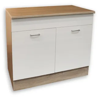 yourkitchen Spülenschrank Andy 100 x 90 x 60 cm Weiß