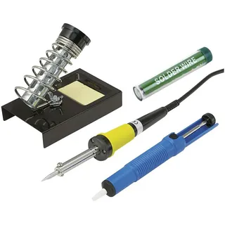 BASETECH ZD-30B Lötkolben-Set 230 V 30 W Bleistiftform inkl. Lötzinn, inkl. Ablage, inkl. Entlötsaugpumpe, inkl. Lötspitze