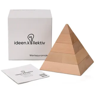 ideen.kollektiv Wertepyramide aus Vollholz – Bedürfnispyramide für Coaching, Therapie & Beratung – perfekt für Wertearbeit – visualisiert Bedürfnisse, Ziele und persönliche Entwicklung