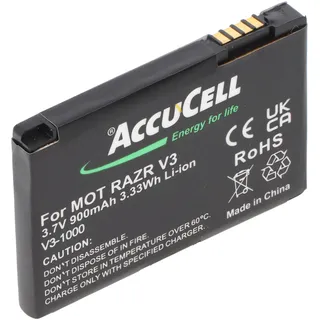 AccuCell Akku passend für Motorola V3 Razr, PEBL SNN5696, BA700, 900mAh