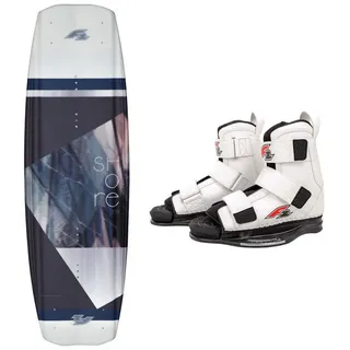 F2 Set Wakeboard Shore Braun 144cm mit Wakebindung Team Boot L/XL