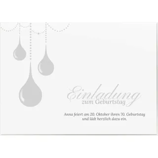 70. Geburtstag Einladungen Weiß online gestalten und bestellen - Vintage Chic | Wunderkarten.de