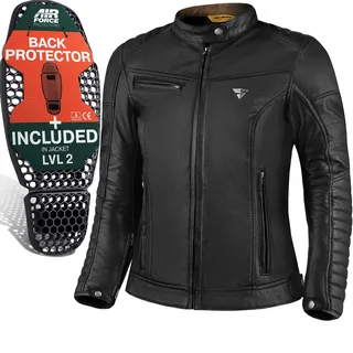 SHIMA WINCHESTER 2.0 Damen Motorrad Lederjacke, (Schwarz, S)
