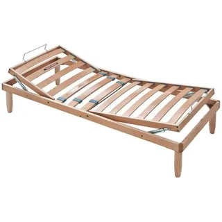 EVERGREENWEB Lattenrost 120x200 cm aus Natürliche Buchenholz, Manuelle Wendung, Kopf und Fuß verstellbar & Matratzenhalter,Othopädisches Klappbett mit Steifigkeitsreglern 4 Beine abnehmbar | ORANGE