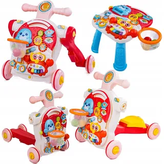 Coil Lauflernwagen Baby 5-in-1 Lauflernhilfe, Laufhilfe Baby Walker Lernspielzeug mit Musik und Licht, Höhenverstellbar - Baby Gehhilfe - Laufen Lernen Baby - Lauflernwagen ab 1 jahr Rosa