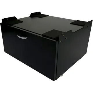 Mendler Waschmaschinenunterschrank HWC-E50, Sockel Podest Erhöhung Untergestell, Schublade 33x61x52cm schwarz