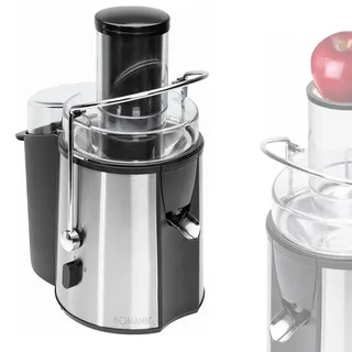 Bomann Elektrischer Entsafter aus Edelstahl für Obst, Gemüse, Weizengras, Ingwer (1000 Watt, 2 Liter)