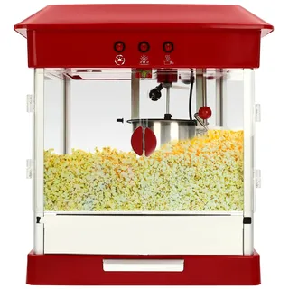 Popcornmaschine Groß, 800W Popcorn Maker mit Thermostat, Retro Popcornmaschine mit Zucker für Zuhause Filmabend und Geschäften, 56 * 56 * 63cm