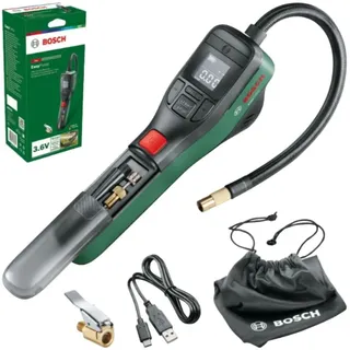 Bosch EasyPump Mini-Kompressor, tragbar, batteriebetrieben, mit Schnellverschluss-Adapter