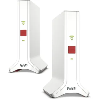 FRITZ!Mesh Set 4200 2-Pack (WLAN-Mesh-System bestehend aus zwei FRITZ!Repeater 3000 AX, Triband-Wi-Fi 6 bis zu 4.200 MBit/s, WLAN-Abdeckung für 3-5 Räume, geeignet für den internationalen Gebrauch)