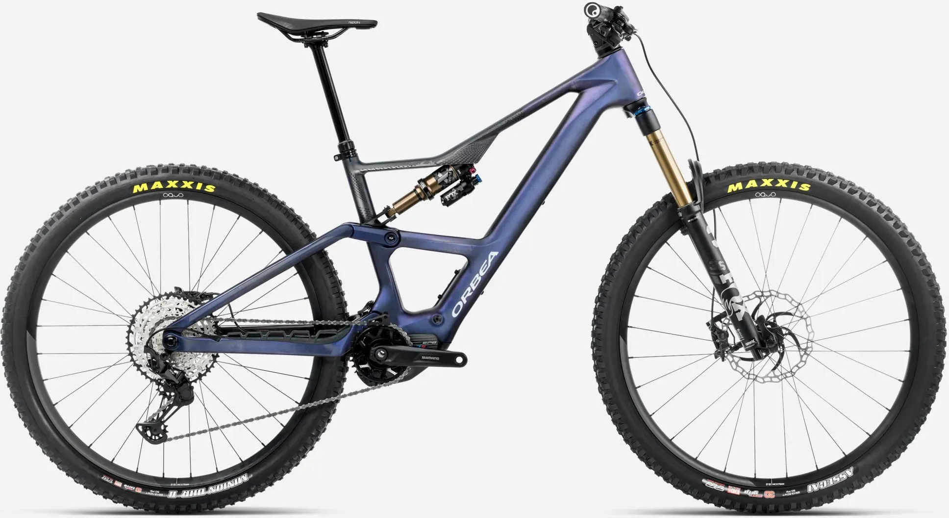 Orbea Rise LT M10 420W 2025 - Tanzanite Carbon View - Carbon Raw (Matt)