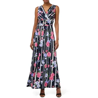 Gina Bacconi Damen Jersey Maxi Dress Cocktailkleid, Navy/PINK, 38 - 40
