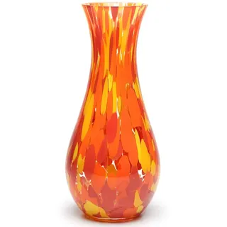Cá D'oro Glasvase Orange/Gelb Konfetti mundgeblasenes Murano-Stil Kunstglas - Modell Nr. 83