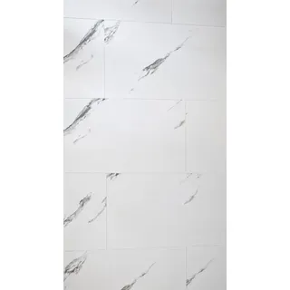 Klick-Vinyl CHECK One Alsberg Marmor 2157 Hochglanz-Fliese XL inkl. Trittschall Standard -1m2 - Weiß
