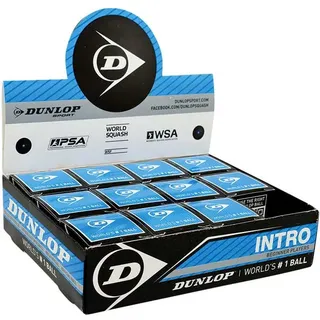 Dunlop Intro Single Blue Dot Squashbälle - Black - 12 Kugeln