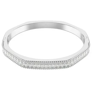 Swarovski Matrix Armreif, Baguette-Schliff, Weiß, Rhodiniert