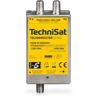 TechniSat TECHNIROUTER MINI 2/1x2 - Einkabellösung / Unicable (für Twin-Empfang, 2 Sat-Positionen über ein Kabel, angeschlossene Sat-Receiver / TV müssen Unicable unterstützen, SD/HDTV, DVB-T2)