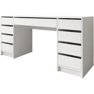 Mirjan24 Schreibtisch und Schminktisch Ada Bis Schlafzimmer Kosmetiktisch mit neun Schubladen, Rechteckig,Rechteckig, 154x76x55 cm, Arbeitszimmer, Schreibtische, Bürotische