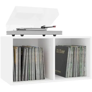 vidaXL Schallplatten-Aufbewahrungsbox Weiß 71x34x36 cm Holzwerkstoff