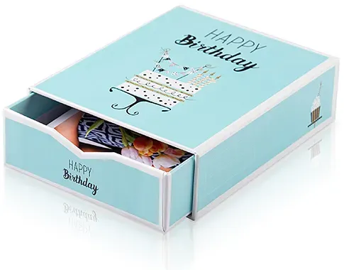 Bilderbox mit 10 Fotos im Design "Happy Birthday"
