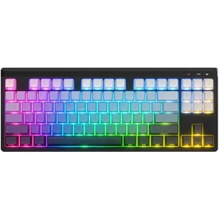 ZIYOU LANG M87V2 Triple-Mode Gaming Keyboard - Wireless, Bluetooth, Wired, RGB Backlit, Soft Silicone Quiet Switches, Side-Lit Keycaps, 4000mAh Battery, 87-Key Compact Layout