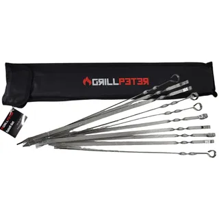 Grillpeter Schaschlik Spieße 50 cm Edelstahl silber