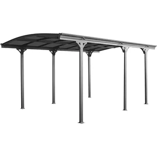 Floraworld Carport mit gewölbtem Dach 3,00 x 5,05 m anthrazit inkl. Regenrinne